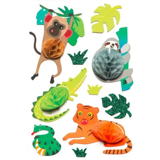 Graine Creative - Stickers animaux de la jungle - 10 pièces - 60 mm