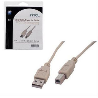 MCL MC922ABGE-2M câble USB USB 2.0 USB A USB B Beige
