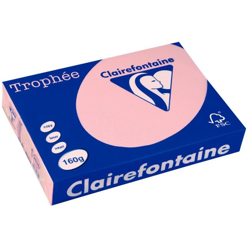 Paquet de 250 feuilles format A4 160g rose CLAIREFONTAINE