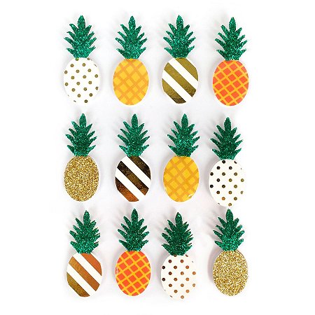 12 STICKERS ANANAS EFFET 3D