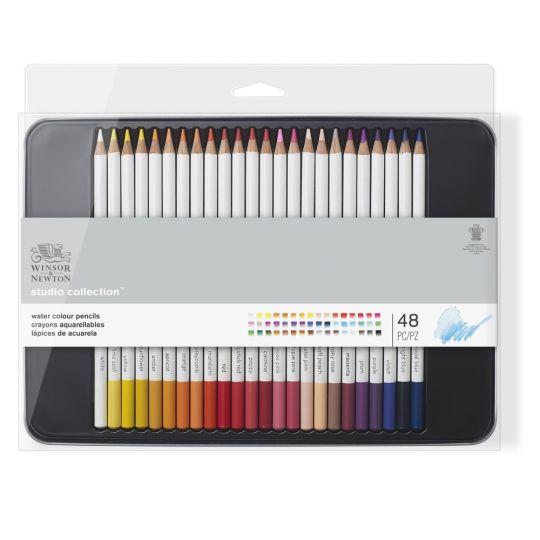 Boîte métal 48 crayons aquarellables Studio Winsor et Newton