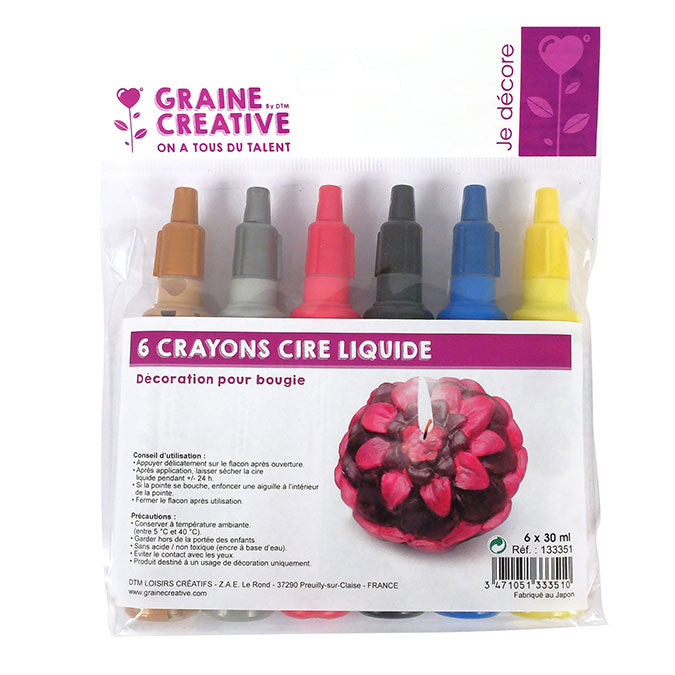 Crayon pour bougie 6 x 30 mlCrayon pour bougie 6 x 30 ml