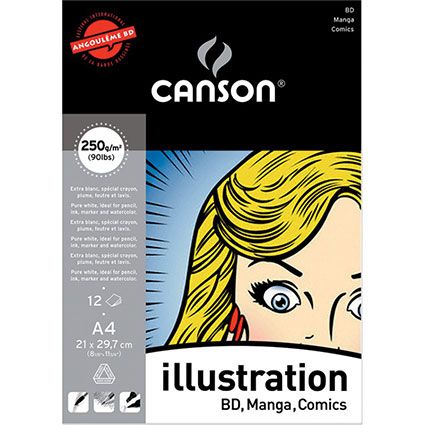 BLOC DESSIN A4 250G ILLUSTRATION BD 12F