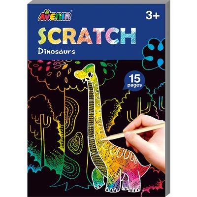 TABLEAU A GRATTER ART BOOK MINI DINOSAURES