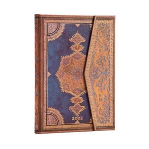 AGENDA SEMAINIER 13X18CM PAPERBLANKS SAFAVIDE INDIGO MIDI 12 MOIS VERTICAL