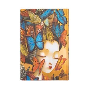 AGENDA SEMAINIER 9,5X14CM PAPERBLANKS MADAME BUTTERFLY FLEXI MINI 12 MOIS VERTICAL