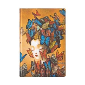 AGENDA SEMAINIER 9,5X14CM PAPERBLANKS MADAME BUTTERFLY FLEXI MINI 12 MOIS VERTICAL