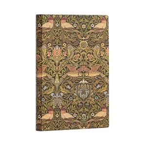 AGENDA SEMAINIER 9,5X14CM PAPERBLANKS MORRIS OISEAUX FLEXI MINI 12 MOIS VERTICAL