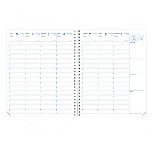 Agenda semainier Eurequart plastique noir