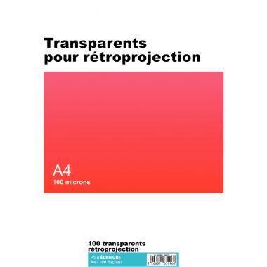 Boîte de 100 transparents pour rétroprojection écriture A4 100µ