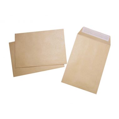 Boite de 500 pochettes kraft C5 162x229 90g/m²  bande de protection