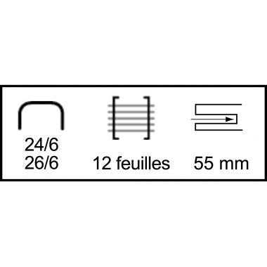 Agrafeuse de table 24/6 26/6 12 feuilles