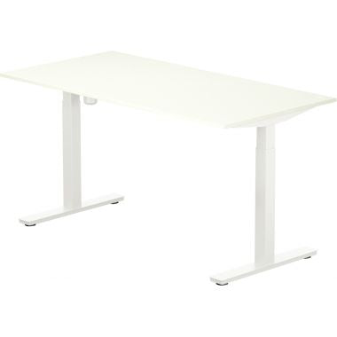 Bureau à réglage électrique Guera 2 L160xP80cm plateau blanc/piètement blanc