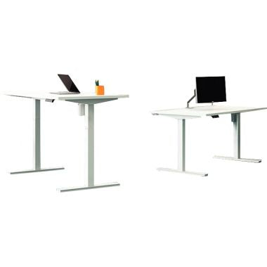 Bureau à réglage électrique Guera 2 L160xP80cm plateau blanc/piètement blanc