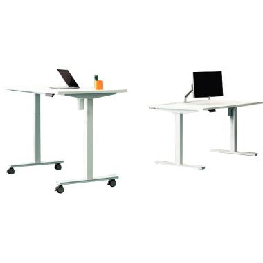 Bureau à réglage électrique Guera 2 L160xP80cm plateau blanc/piètement blanc