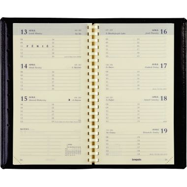 Agenda semainier Interplan 8,9x16cm noir