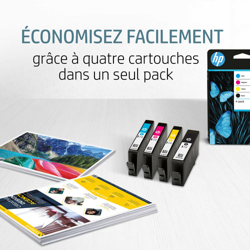 HP 912 pack de 4 cartouches d'encre noire, cyan, magenta, jaune authentiques (6ZC74AE)