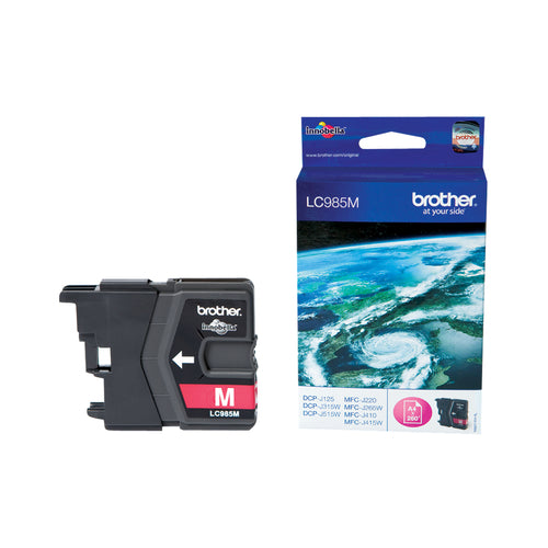 Brother TERRE cartouche jet d'encre magenta authentique (LC985M)