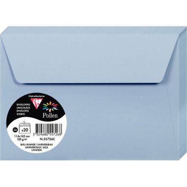 Paquet de 20 enveloppes Pollen 114x162mm 120g lavande