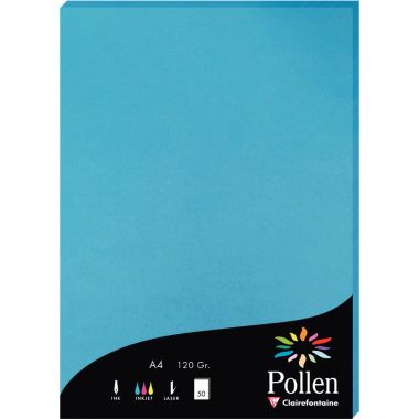 Paquet de 50 feuilles Pollen 210x297mm 120g turquoise