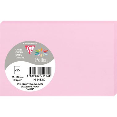 Paquet de 25 cartes Pollen 82x128mm 210g rose