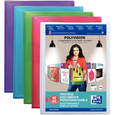 Protège-documents personnalisable POLYVISION 80 vues, coloris assortis
