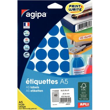 Etui de 400 pastilles de couleur diamètre 24mm bleu