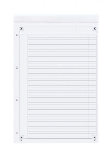 Bloc NOTEPAD 80 feuilles perforées, format A4+, ligné 6 mm, papier blanc