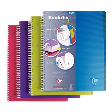 Cahier à reliure intégrale EVOLUTIV'BOOK 240 pages perforées, format A4+, quadrillé 5x5