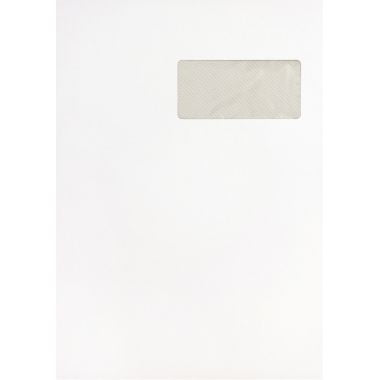 Boite de 250 enveloppes blanches 229x324mm 90g bande siliconée fenêtre 50x100mm
