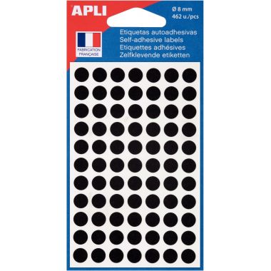 Etui de 462 pastilles adhésives diamètre 8 mm noir