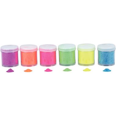 Lot de 6 salières de poudre de paillettes fluorescentes. Flacon de 45 grammes