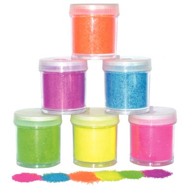 Lot de 6 salières de poudre de paillettes fluorescentes. Flacon de 45 grammes