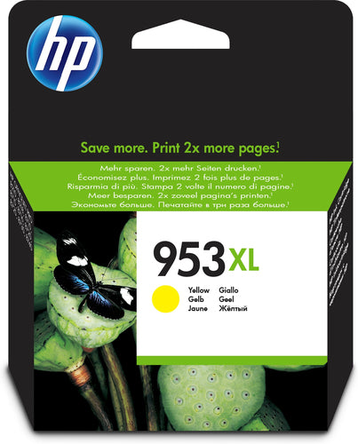 HP 953XL cartouche d'encre jaune grande capacité authentique (F6U18AE)