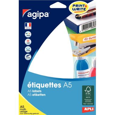 Etui de 48 étiquettes multi-usages blanches 133x64mm