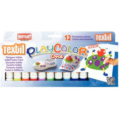 Boite de 12 sticks de gouache textile couleurs assorties