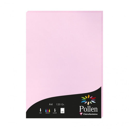 Paquet de 50 feuilles Pollen 210x297mm 120g rose