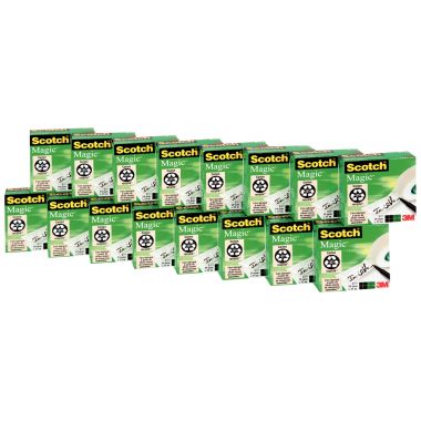 Lot de 16 rouleaux adhésifs Magic 19mmx33m et dévidoir