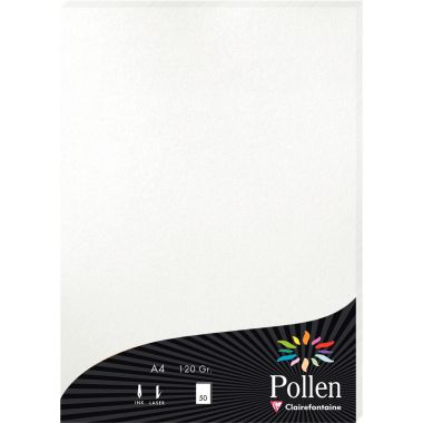 Paquet de 50 feuilles Pollen 210x297mm 120g blanc irisé