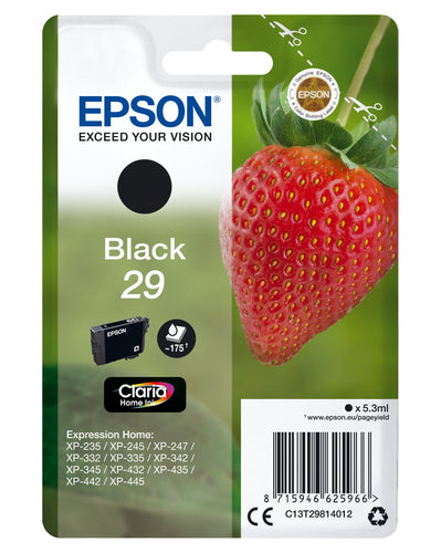 Epson FRAISE / 29 cartouche jet d'encre noire authentique (T298140)