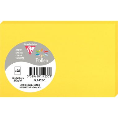 Paquet de 25 cartes Pollen 82x128mm 210g jaune