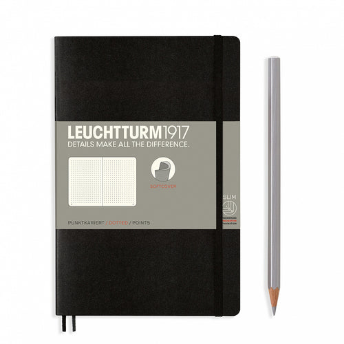 Carnet de note format B6+ couverture souple pointillé coloris noir