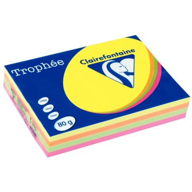 Ramette de 500 feuilles format A4 80g fluo assortis CLAIREFONTAINE