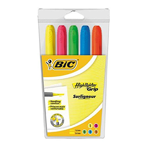 Boîte de 5 surligneurs Highlighter grip assortis