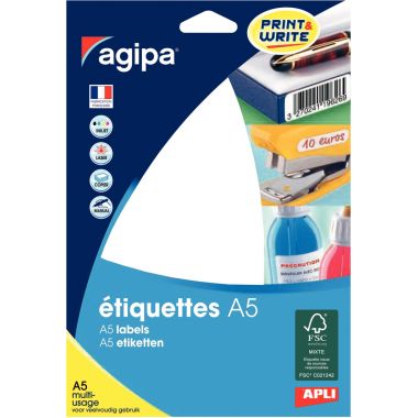 Etui de 640 étiquettes de bureau blanches, format 19,4x32 mm