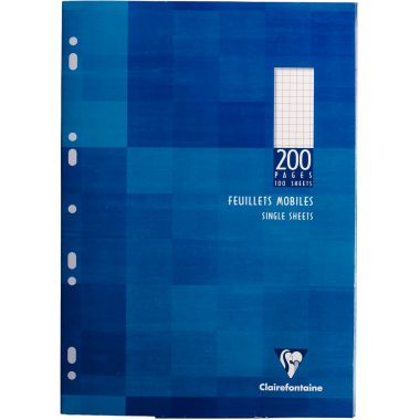 Etui 100 feuillets mobiles, 200 pages, 21x29,7 cm, 5x5, blanc