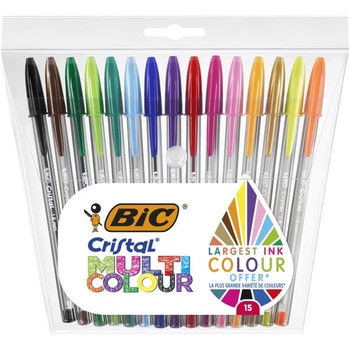 Étui de 15 stylos bille Cristal multicolour