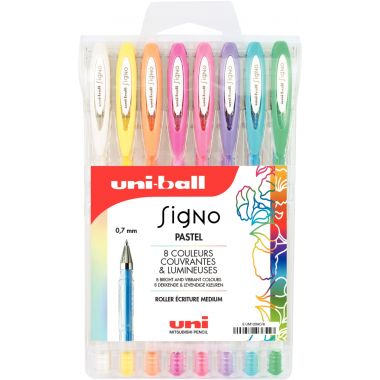 Pochette de 8 stylos gel Signo pastel