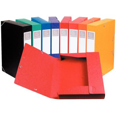 Carton de 10 boîtes de classement en carte lustrée CARTOBOX dos 4 cm, coloris assortis
