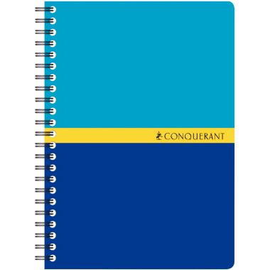 Carnet à reliure intégrale 180 pages CONQUERANT, format A6, quadrillé 5x5, papier 70 g